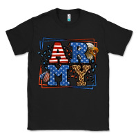 Black Army Veteran leopard frame 4th of July Classic Tee - LillyAllenDesigns
