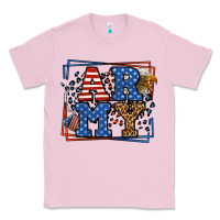 Bubblegum Pink Army Veteran leopard frame 4th of July Classic Tee - LillyAllenDesigns