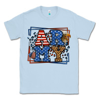 Dusty Blue Army Veteran leopard frame 4th of July Classic Tee - LillyAllenDesigns