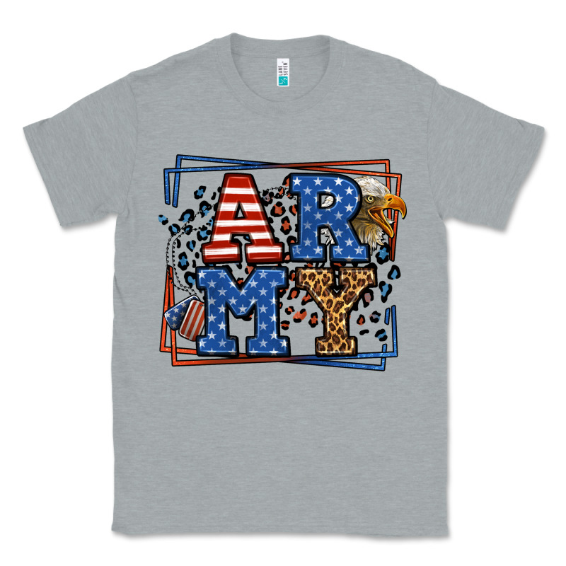 Army Veteran Leopard Frame 4th Of July Classic Tee by LillyAllenDesigns | Teevron