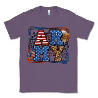 Lavender Army Veteran leopard frame 4th of July Classic Tee - LillyAllenDesigns