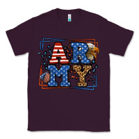 Plum Army Veteran leopard frame 4th of July Classic Tee - LillyAllenDesigns