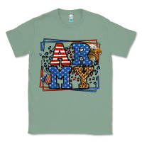 Sage Army Veteran leopard frame 4th of July Classic Tee - LillyAllenDesigns
