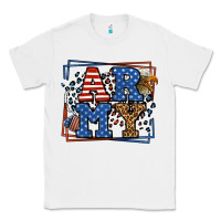 White Army Veteran leopard frame 4th of July Classic Tee - LillyAllenDesigns