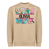 Mushroom nurse elements with costom name Heavyweight Sweatshirt - AdoDesignShop