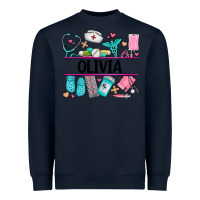 Navy nurse elements with costom name Heavyweight Sweatshirt - AdoDesignShop