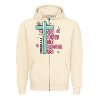 Sandshell oh how he loves us ephesians 2 4 8 Zipper Hoodie - MaliasSmallBusiness