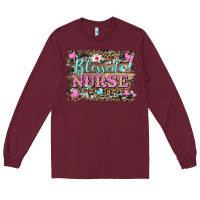 Burgundy blessed nurse Long Sleeve Tee - BarkalooDesign