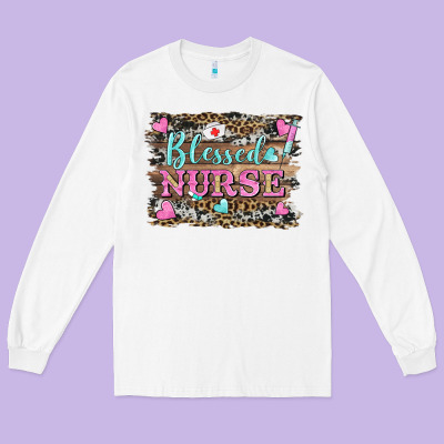 Blessed Nurse Long Sleeve Tee Designed By Barkaloodesign