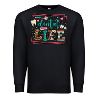 Black Dental life leopard frame Premium Sweatshirt - LillyAllenDesigns
