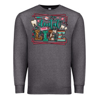 Charcoal Heather Dental life leopard frame Premium Sweatshirt - LillyAllenDesigns