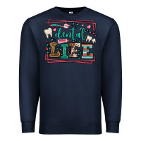 Navy Dental life leopard frame Premium Sweatshirt - LillyAllenDesigns