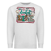 Oatmeal Heather Dental life leopard frame Premium Sweatshirt - LillyAllenDesigns