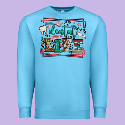 Dental Life Leopard Frame Premium Sweatshirt Designed By Lillyallendesigns