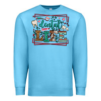 Ocean Blue Dental life leopard frame Premium Sweatshirt - LillyAllenDesigns