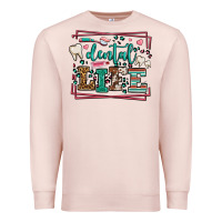 Pale Pink Dental life leopard frame Premium Sweatshirt - LillyAllenDesigns