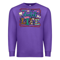 Purple Dental life leopard frame Premium Sweatshirt - LillyAllenDesigns