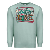 Seafoam Dental life leopard frame Premium Sweatshirt - LillyAllenDesigns