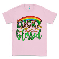 Bubblegum Pink Western St. Patrick's Rainbow Lucky And Blessed Classic Tee - Artiststas