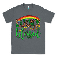 Charcoal Heather Western St. Patrick's Rainbow Lucky And Blessed Classic Tee - Artiststas