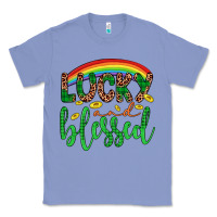 Colony Blue Western St. Patrick's Rainbow Lucky And Blessed Classic Tee - Artiststas