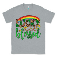 Heather Grey Western St. Patrick's Rainbow Lucky And Blessed Classic Tee - Artiststas
