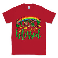 Red Western St. Patrick's Rainbow Lucky And Blessed Classic Tee - Artiststas