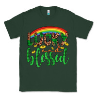 Sports Green Western St. Patrick's Rainbow Lucky And Blessed Classic Tee - Artiststas