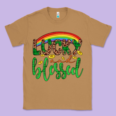 Western St. Patrick's Rainbow Lucky And Blessed Classic Tee Designed By Artiststas
