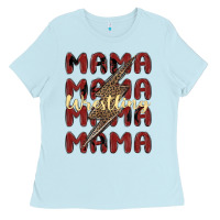 Baby Blue wrestling mama Ladies Tee - MaliasSmallBusiness