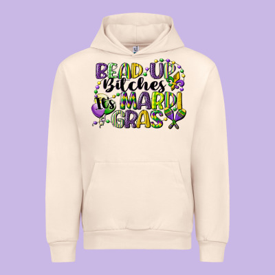 Bead Up Bitches Its Mardi Gras Urban Hoodie Designed By Cowgirlartshop