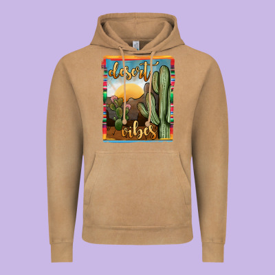 Desert Vibes Vintage Hoodie Designed By Jahusdesignshop