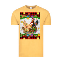 Vintage Mustard Christmas coop animals Vintage Tee - Artiststas