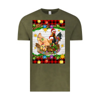 Vintage Olive Christmas coop animals Vintage Tee - Artiststas