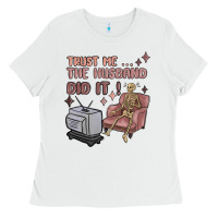 White trust me the husband did it Ladies Tee - MaliasSmallBusiness
