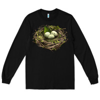 Black Bird Nest With Eggs Long Sleeve Tee - LillyAllenDesigns