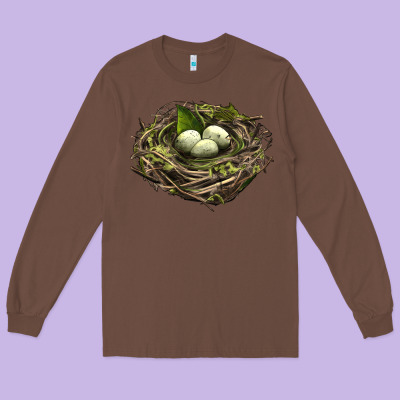Bird Nest With Eggs Long Sleeve Tee Designed By Lillyallendesigns