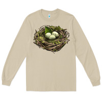 Mushroom Bird Nest With Eggs Long Sleeve Tee - LillyAllenDesigns