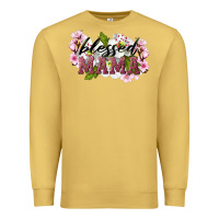 Antique Gold Blessed Mama Premium Sweatshirt - LillyAllenDesigns