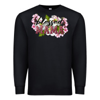 Black Blessed Mama Premium Sweatshirt - LillyAllenDesigns