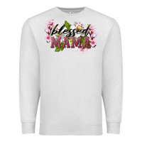 Oatmeal Heather Blessed Mama Premium Sweatshirt - LillyAllenDesigns