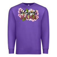 Purple Blessed Mama Premium Sweatshirt - LillyAllenDesigns