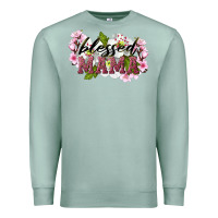 Seafoam Blessed Mama Premium Sweatshirt - LillyAllenDesigns