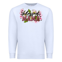 White Blessed Mama Premium Sweatshirt - LillyAllenDesigns