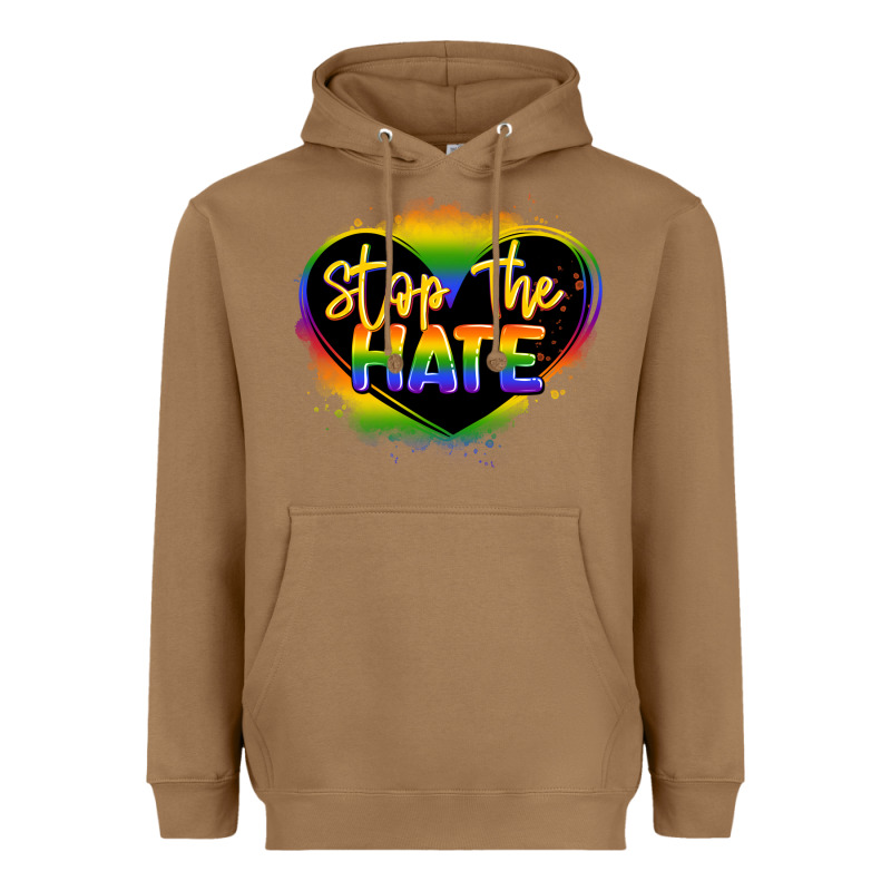Stop The Hate Pride Lgbtq Heart Heavyweight Hoodie by LillyAllenDesigns | Teevron
