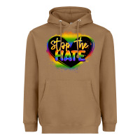 Toasted Coconut stop the hate pride lgbtq heart Heavyweight Hoodie - LillyAllenDesigns