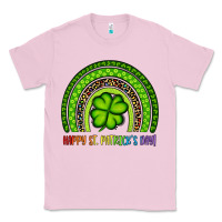 Bubblegum Pink Happy St. Patrick's Day Shamrock Rainbow Classic Tee - Artiststas