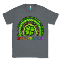 Charcoal Heather Happy St. Patrick's Day Shamrock Rainbow Classic Tee - Artiststas