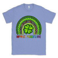 Colony Blue Happy St. Patrick's Day Shamrock Rainbow Classic Tee - Artiststas