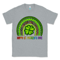 Heather Grey Happy St. Patrick's Day Shamrock Rainbow Classic Tee - Artiststas